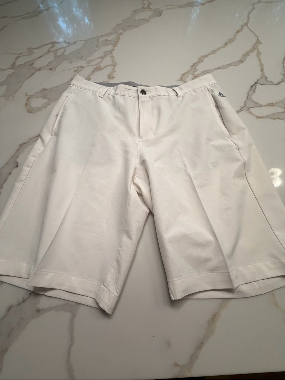 adidas Men’s White Flat Front Golf Shorts